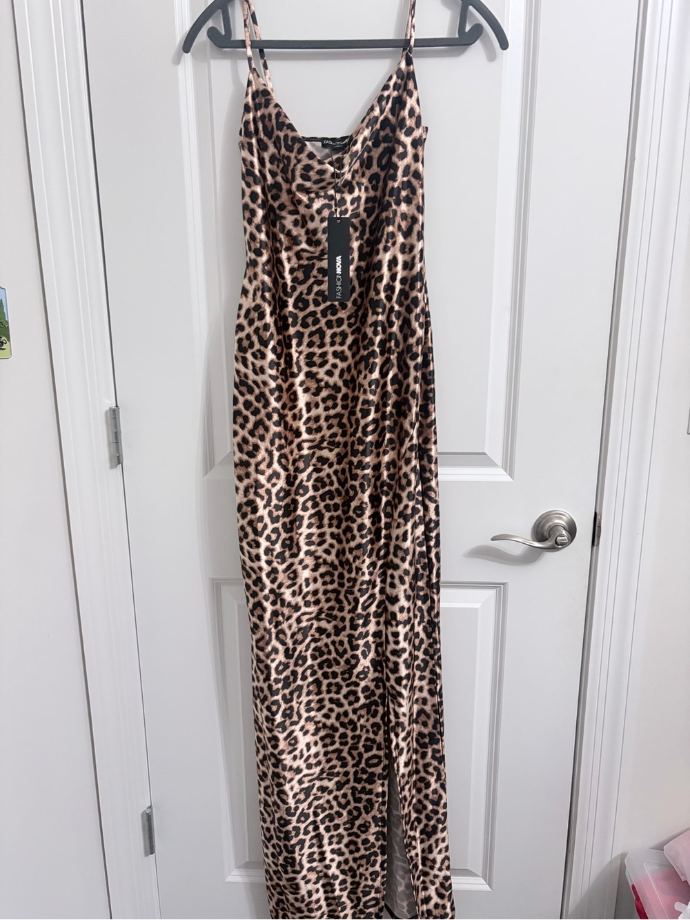 Fashion Nova Leopard Print Slip Dress - Brown & Black